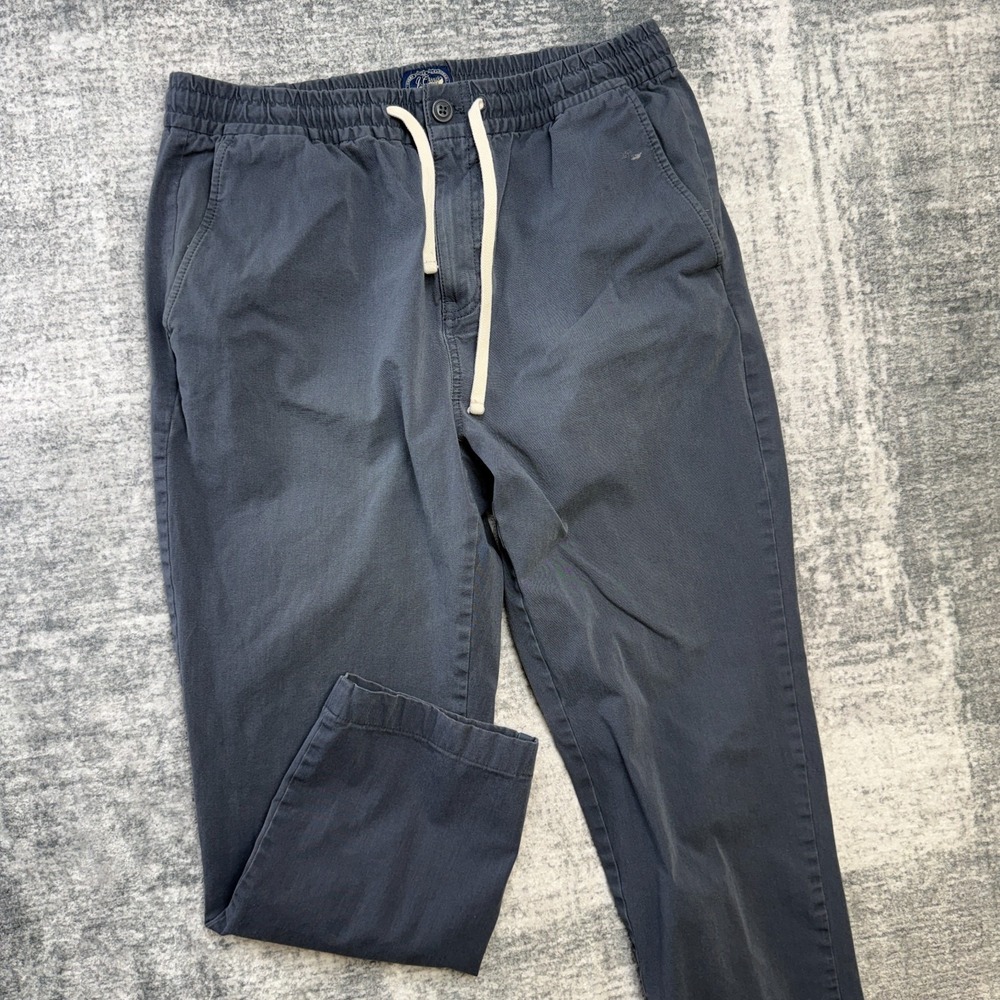 J Crew Dock Pants‎ Medium 30x24 Blue Corduroy Stretch Elastic Waist Drawstring
